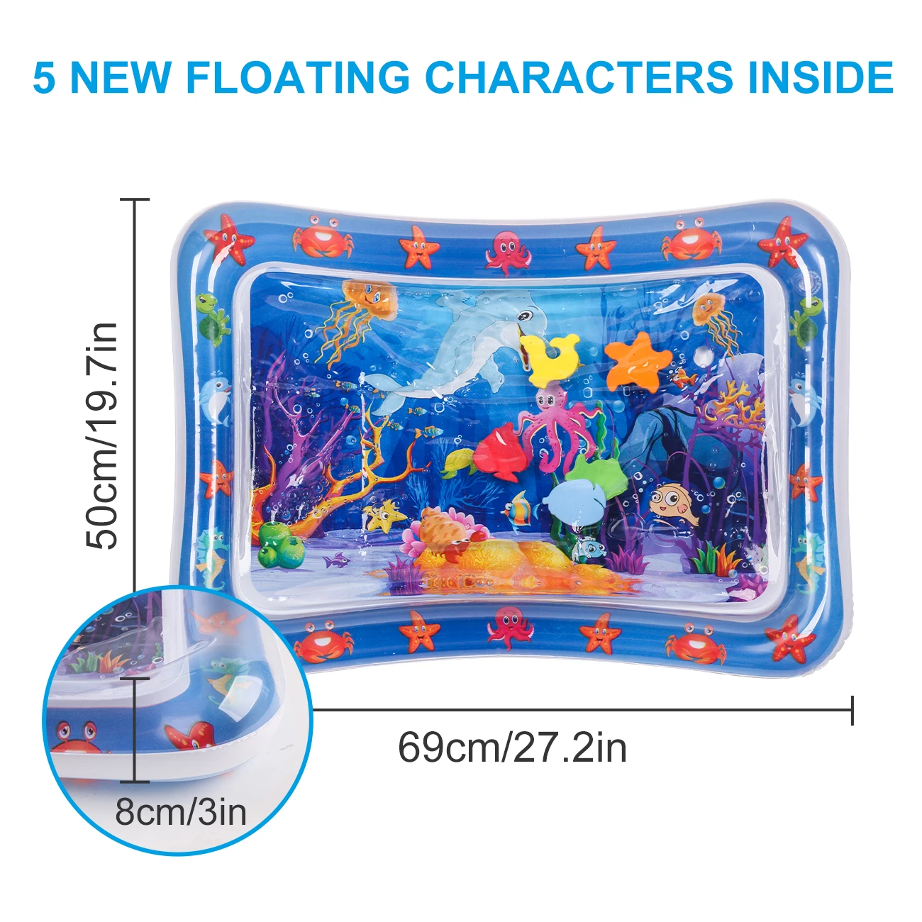 1PC Thickened Cat Water Bed Sensory Playmat in Square Sensor Cat Cooling Mat for Pets Playing Sleeping All Seasons