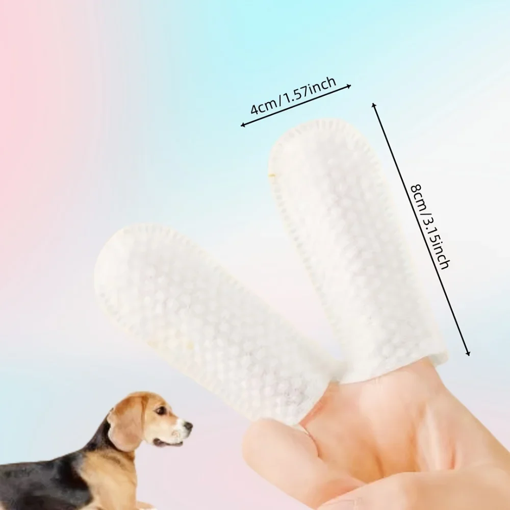 100Pcs Pet Teeth Cleaning Finger Wipes Pet Dog Teeth Brushing Wipes For Cleaning Bad Breath Remover Wipes For Dogs Supplies