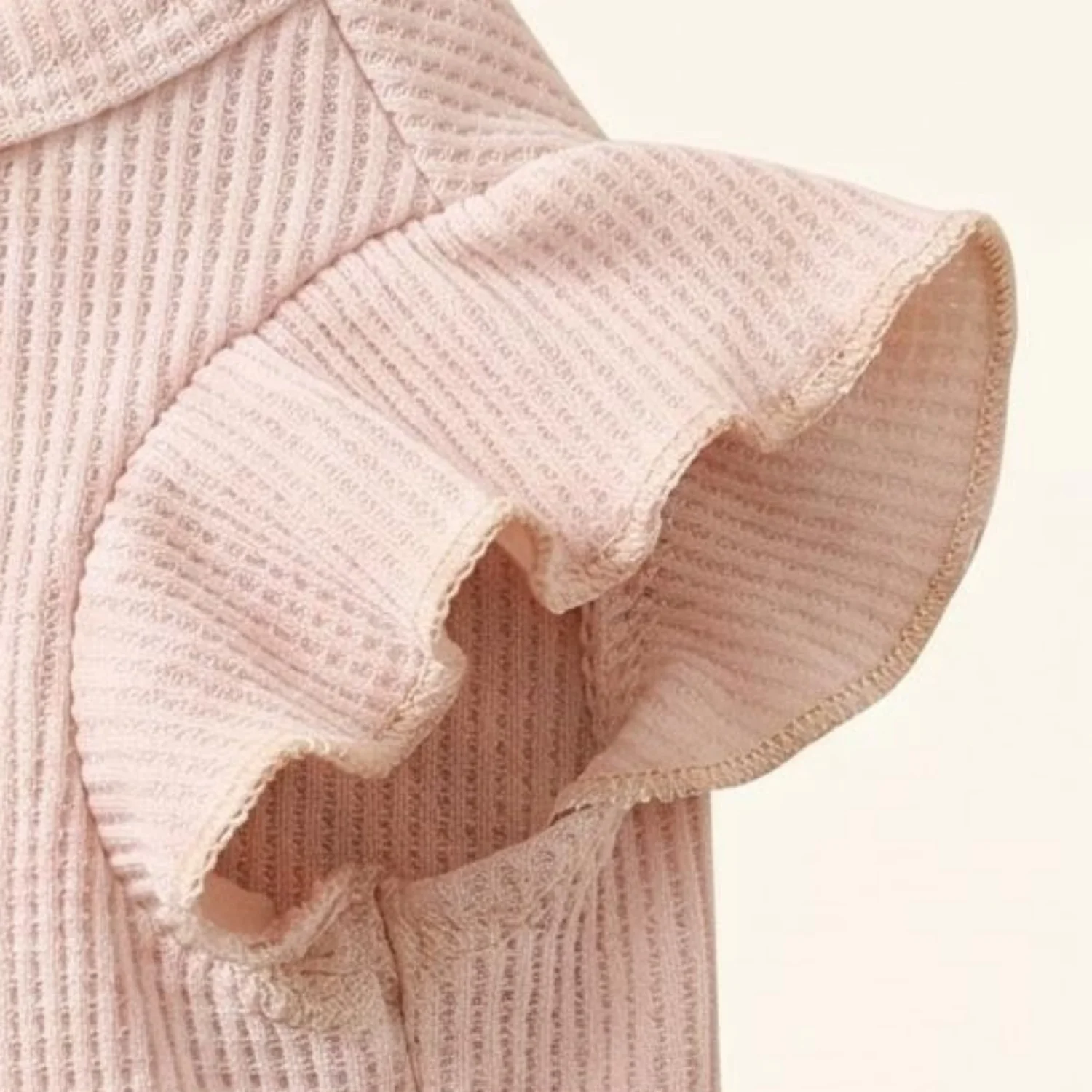 Cute Waffle Ruffle Sleeve Pet T-shirt Round Neck Breathable Dog Clothes Sweet Fashion Dog Apparel For Small Dogs Multiple Colors