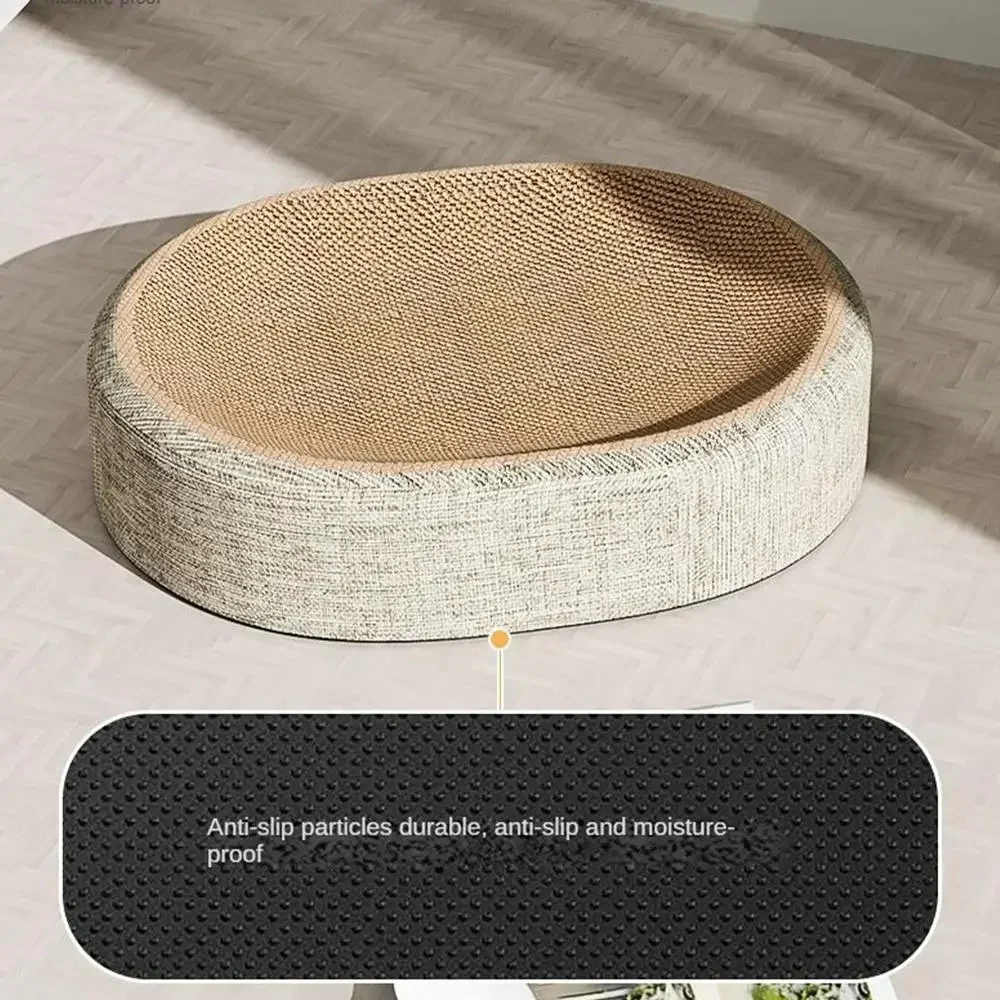 2in1 Cat Play Scratching Board Protect Furniture Grinding Claw Toys Oval Sisal Weaving Wear-resistant Cat Nest Cat Accessories