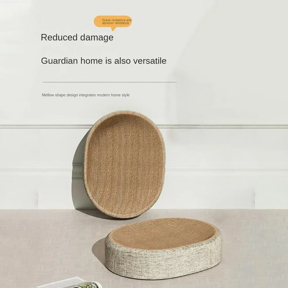 2in1 Cat Play Scratching Board Protect Furniture Grinding Claw Toys Oval Sisal Weaving Wear-resistant Cat Nest Cat Accessories