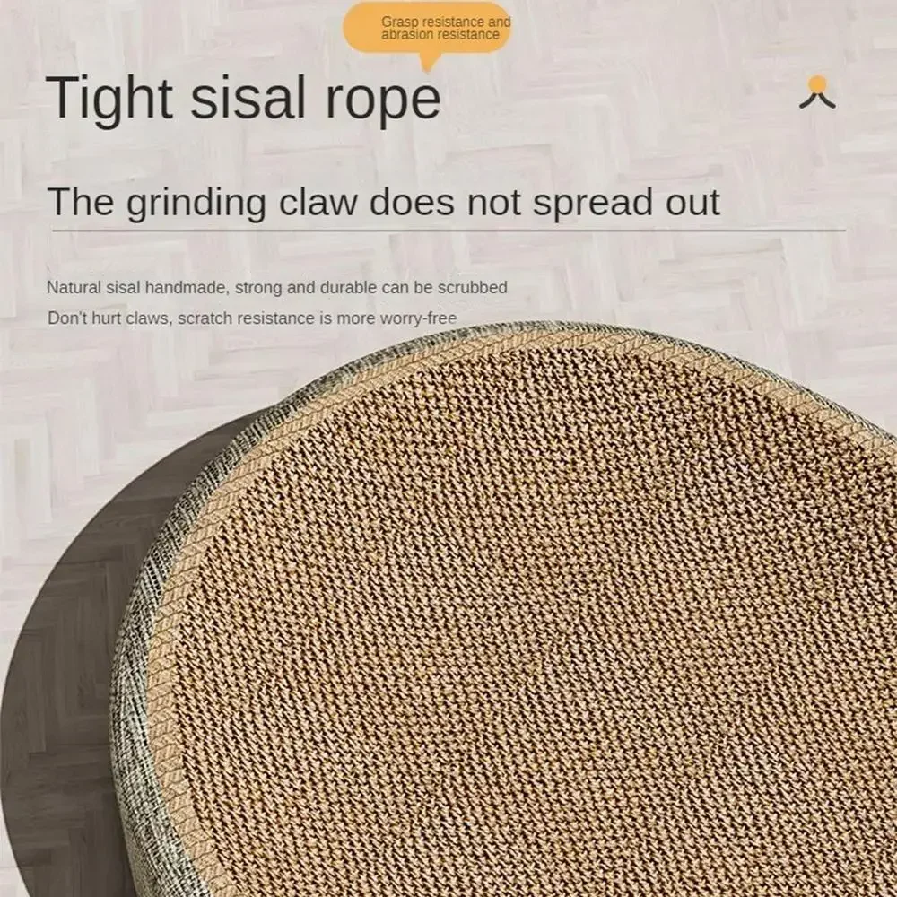 2in1 Cat Play Scratching Board Protect Furniture Grinding Claw Toys Oval Sisal Weaving Wear-resistant Cat Nest Cat Accessories