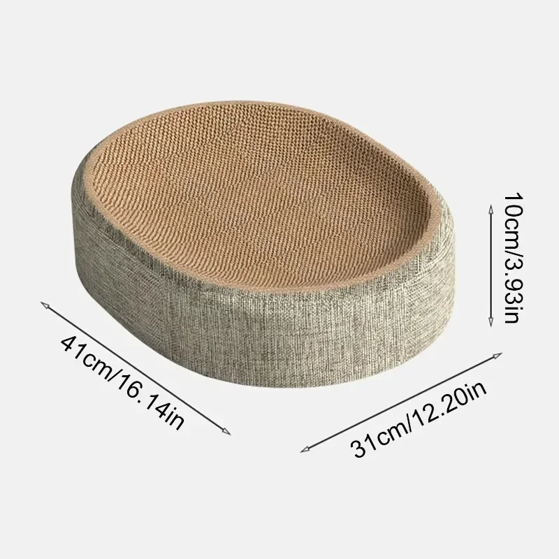 2in1 Cat Play Scratching Board Protect Furniture Grinding Claw Toys Oval Sisal Weaving Wear-resistant Cat Nest Cat Accessories