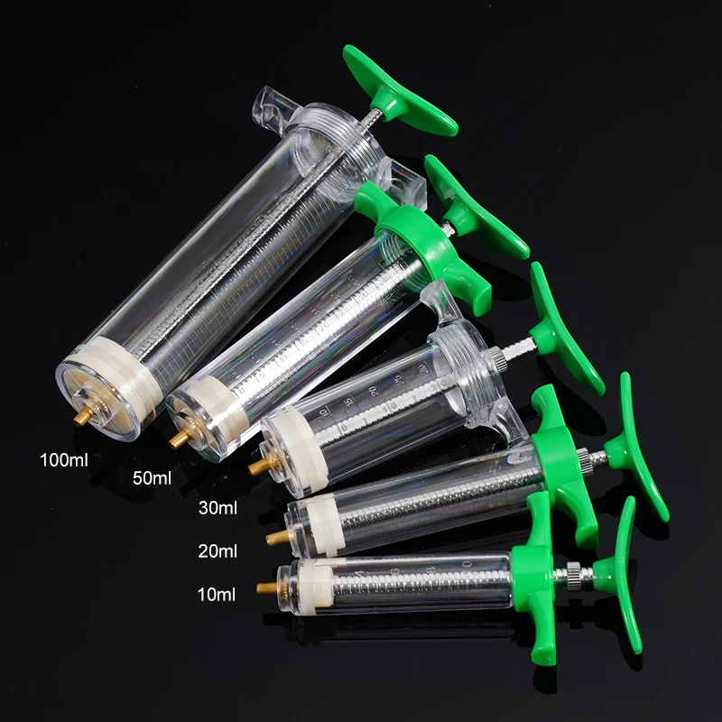 Injector 10/20/30/50/100ML Plastic Steel Animal Syringe Sheep Cow Cattle Pasture Farm Veterinary Equipment Animal Husbandry Tool
