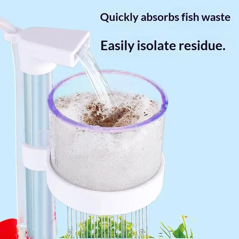 1 Set Air-Lift Fish Waste Collector Bottom Suction Waste Removal Tool for Small Home Aquarium Fish Tank Maintenance