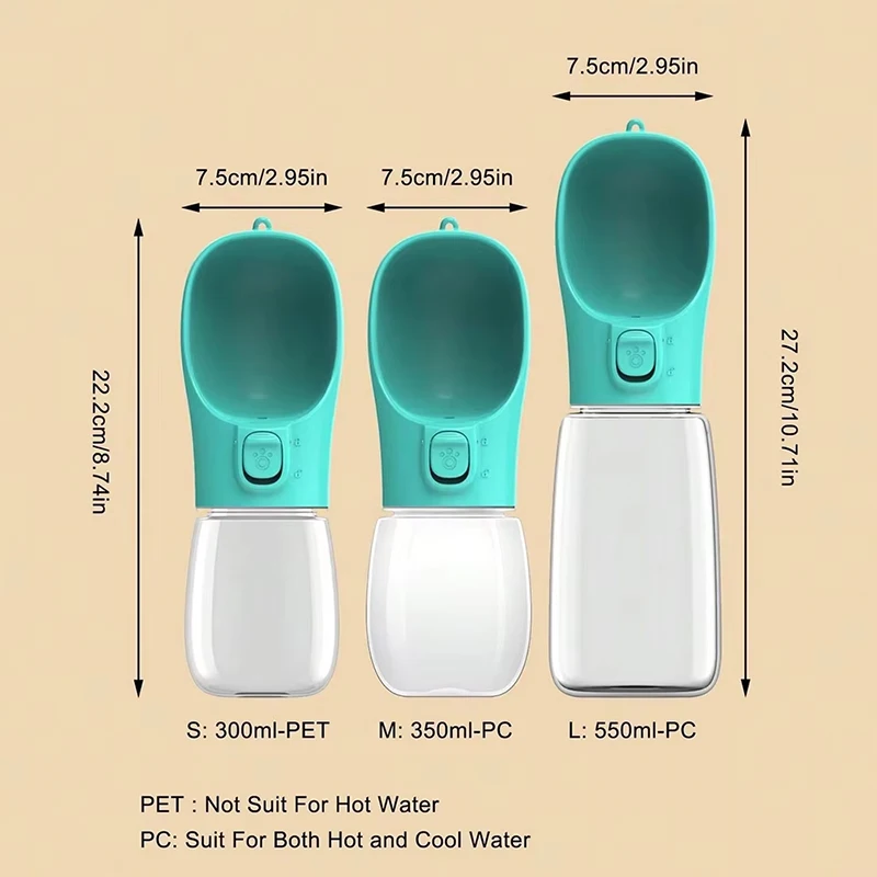 Pet Portable Big Dog Water Bottle for Small Large Dogs Outdoor Hiking Leakproof Puppy Drinking Bowls Golden Retriever Supplies