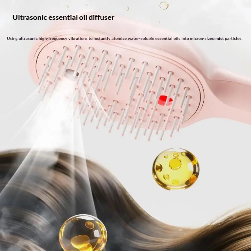 Electric Steam Hair Straightening Brush Water Spray Wet Dry Use USB-C Fast Charging Portable Hair Tool for Salon Travel Use