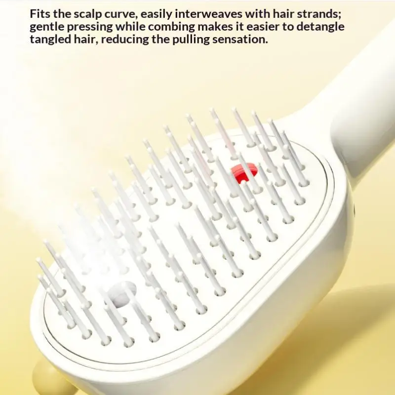 Electric Steam Hair Straightening Brush Water Spray Wet Dry Use USB-C Fast Charging Portable Hair Tool for Salon Travel Use