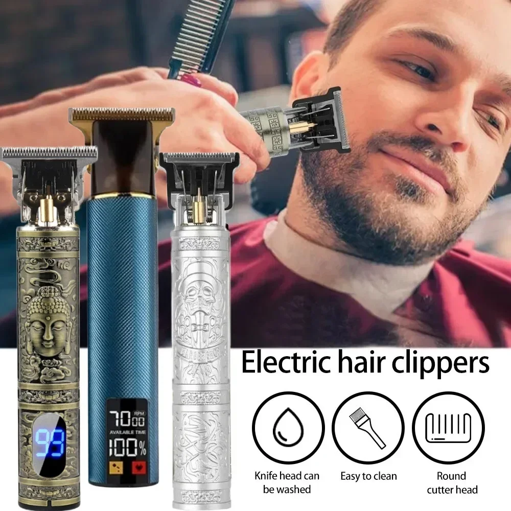 NewProfessional Hair Trimmer Digital USB Rechargeable Hair Clipper for Men Haircut Hair Cutter Barber Machine Men Trimmer Shaver