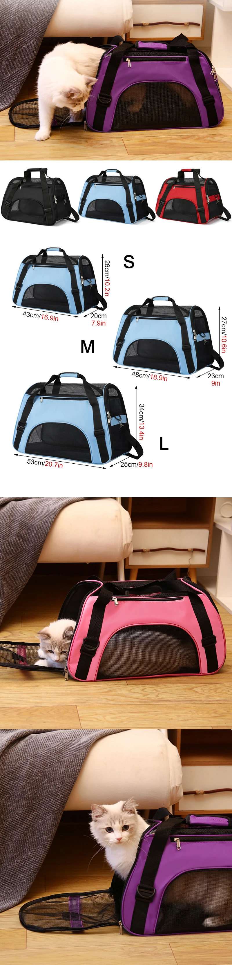 Pet Travel Bag Airline Approved Luggage Bag Pet Travel Carry Bag Suitable for Small Dogs Cats and Puppies Small Animals