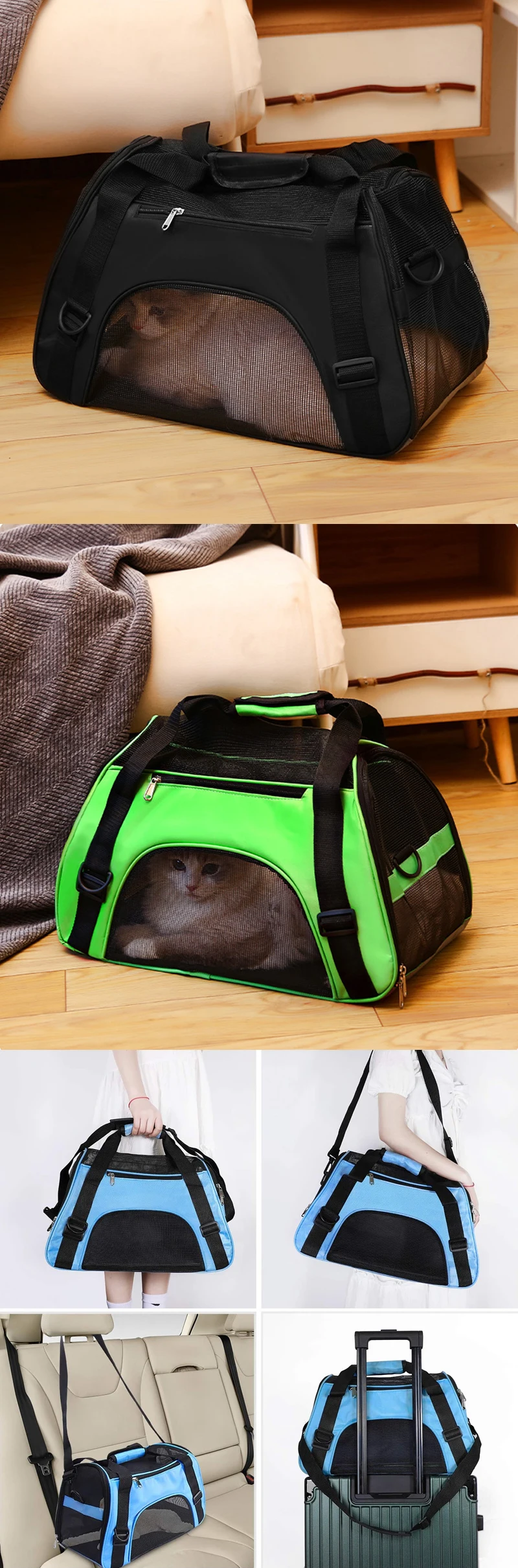 Pet Travel Bag Airline Approved Luggage Bag Pet Travel Carry Bag Suitable for Small Dogs Cats and Puppies Small Animals