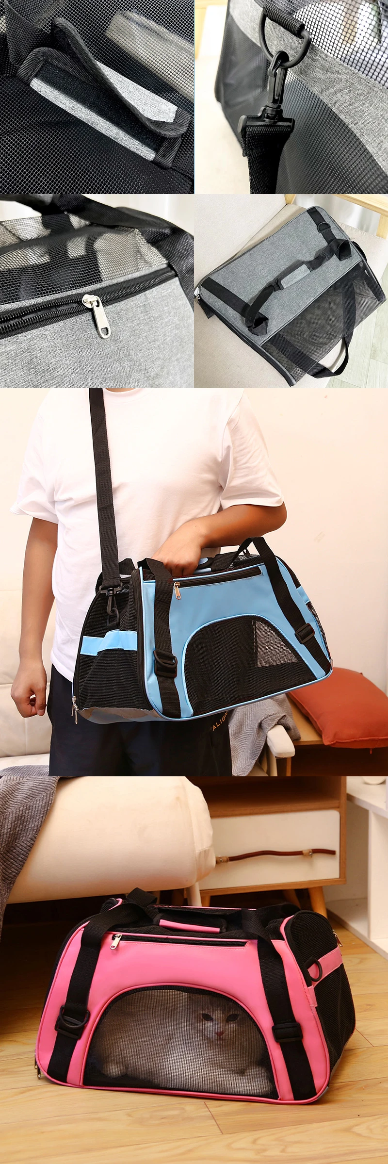 Pet Travel Bag Airline Approved Luggage Bag Pet Travel Carry Bag Suitable for Small Dogs Cats and Puppies Small Animals