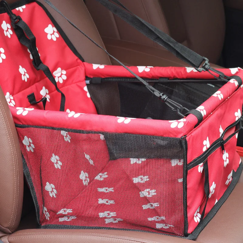 Pet Dog Car Carrier Seat Bag Waterproof Basket Folding Hammock Pet Carriers Bag For Small Cat Dogs Safety Travelling Mesh