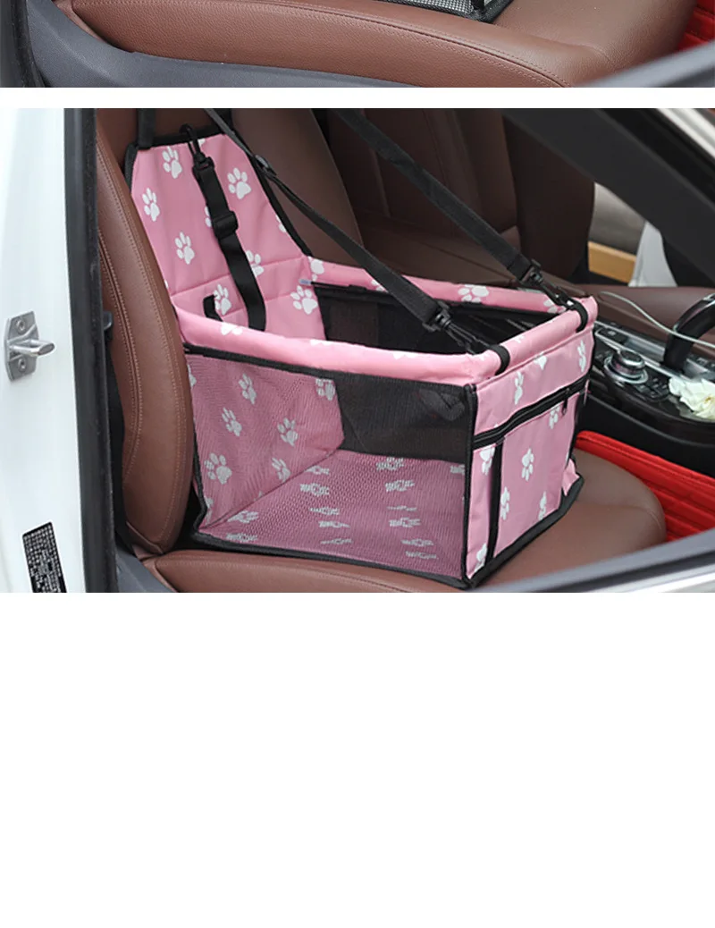 Pet Dog Car Carrier Seat Bag Waterproof Basket Folding Hammock Pet Carriers Bag For Small Cat Dogs Safety Travelling Mesh