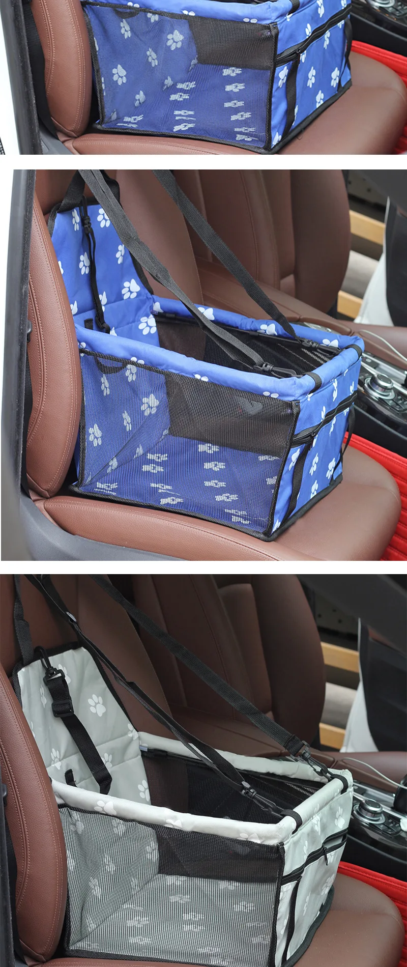 Pet Dog Car Carrier Seat Bag Waterproof Basket Folding Hammock Pet Carriers Bag For Small Cat Dogs Safety Travelling Mesh
