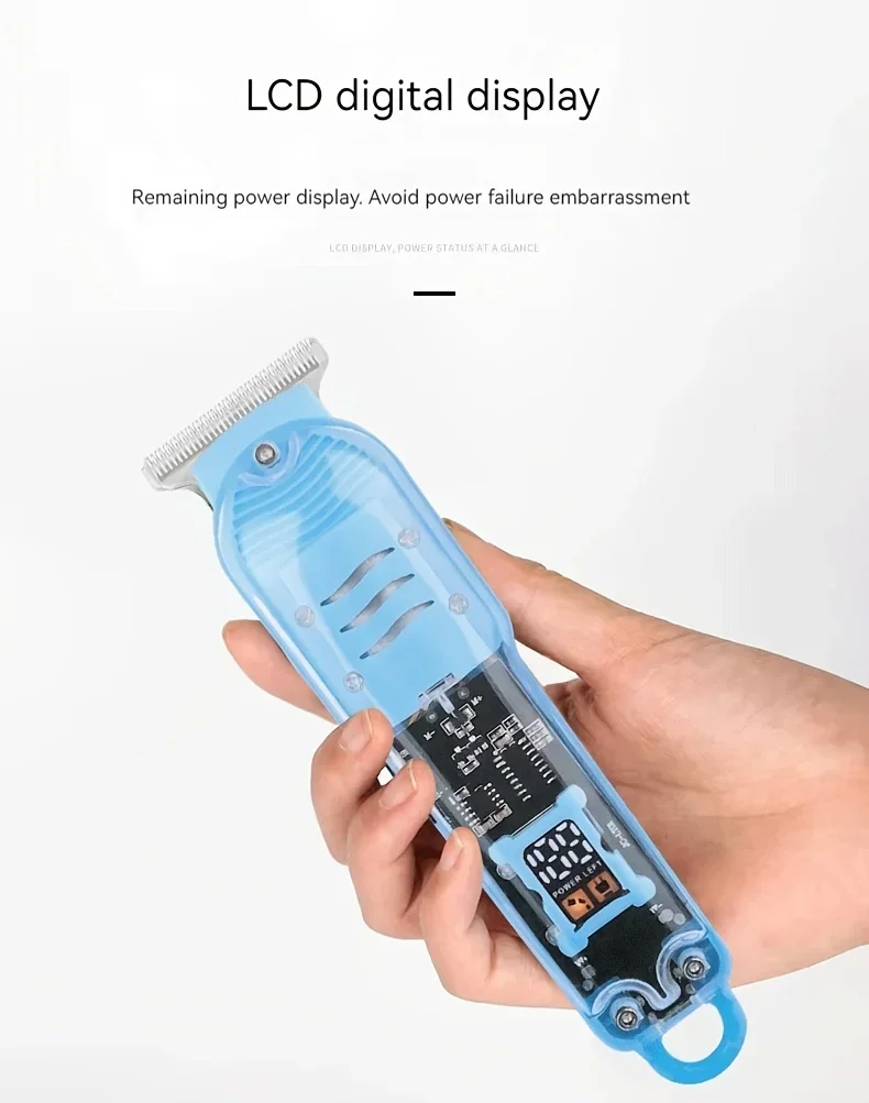 2026 New Transparent Body Electric Hair Clipper Professional Trimmer USB Rechargeable Hair Cutting Machine For Men