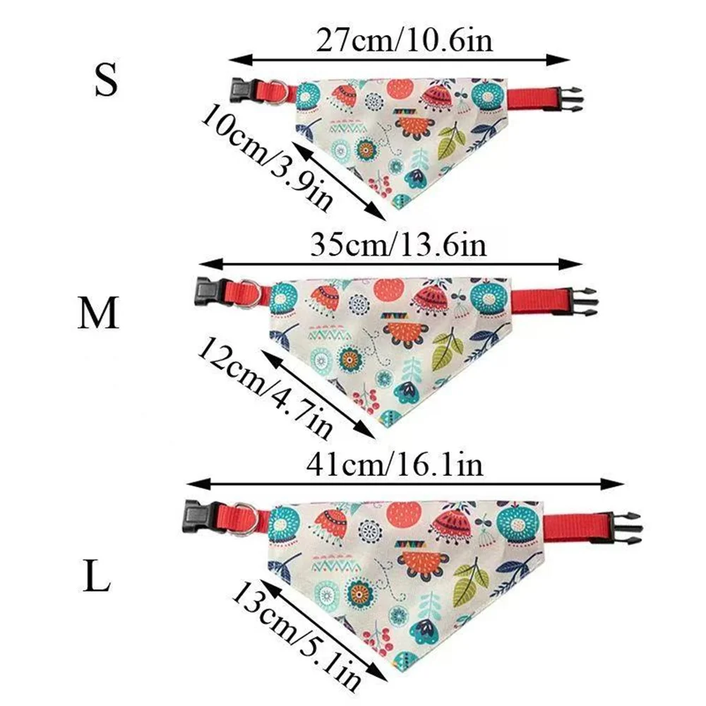 Cute Print Cat Dog Collar with Bandanas for Small Dogs Yorkshire Chihuahua Puppy Triangular Bandage Pet Accessories Supplies