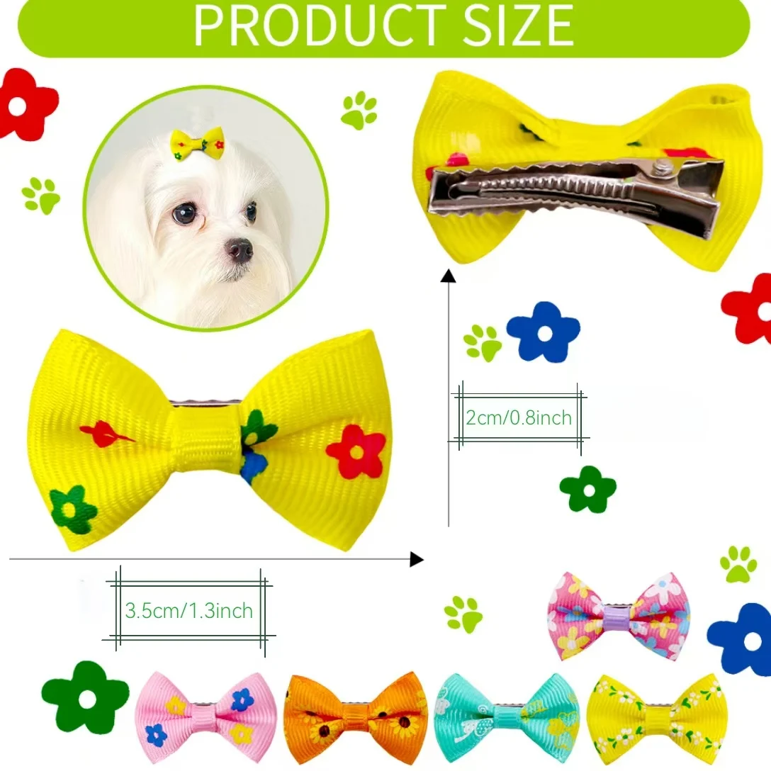 10/20Pcs Dot Pet Grooming Hair Clips Dog Cat Bows Hairpin Pet Girls Barrette for Small Dogs Supplies Pet Hair Grooming Acce