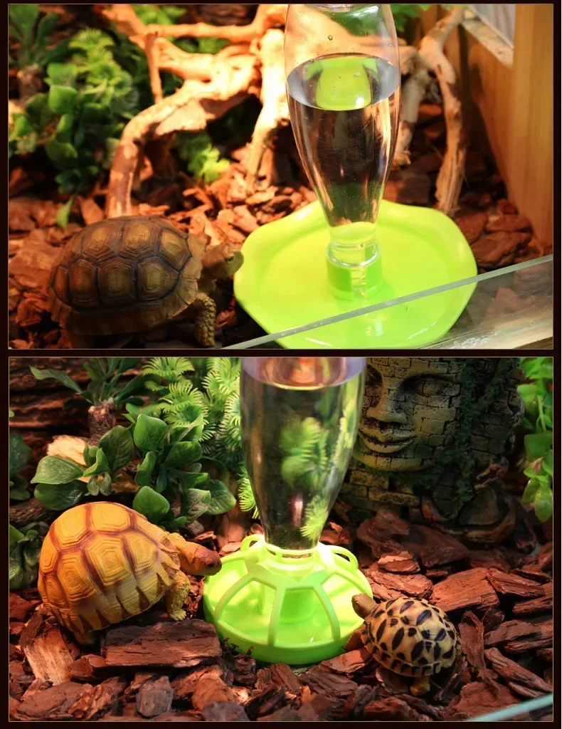 New Reptile Automatic Water Drinker Dispenser Food Bowl Lizard Round Dish Feeder Lizard Lotus Flower Feeders Pet Products
