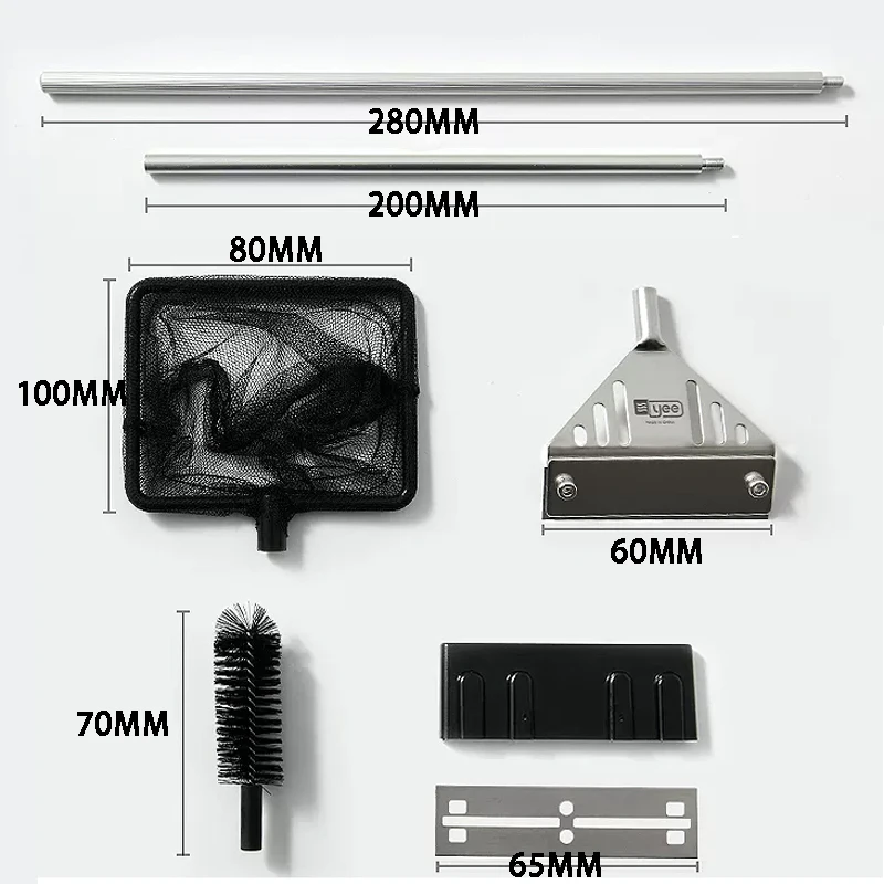 Aquarium Algae Remover Aluminum Alloy Stainless Steel Scraper Blade Fish Tank Glass Water Plant Grass Cleaning Tools Accessories