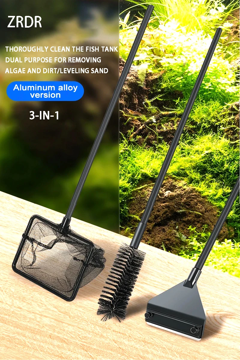 Aquarium Algae Remover Aluminum Alloy Stainless Steel Scraper Blade Fish Tank Glass Water Plant Grass Cleaning Tools Accessories