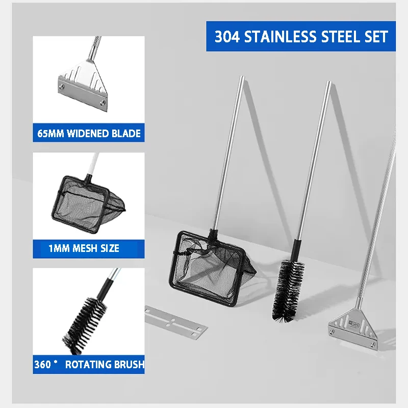 Aquarium Algae Remover Aluminum Alloy Stainless Steel Scraper Blade Fish Tank Glass Water Plant Grass Cleaning Tools Accessories