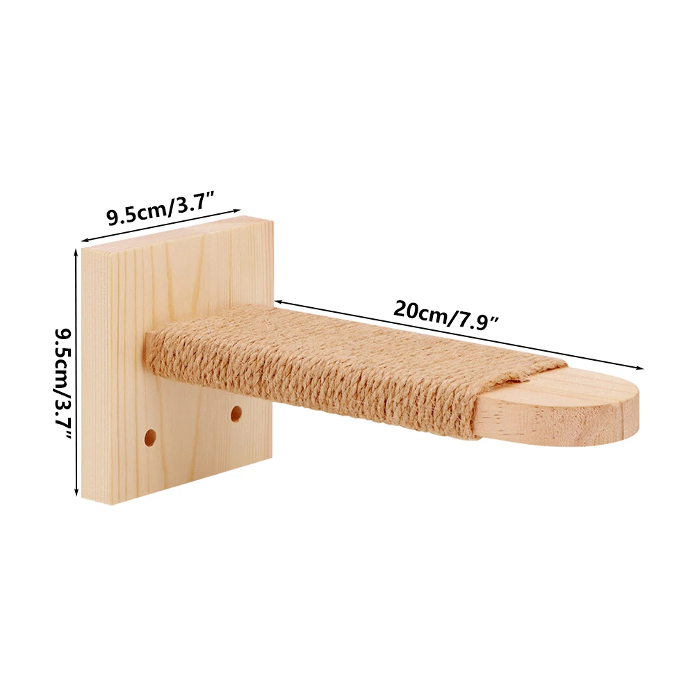 Wooden Cat Wall Steps Climbing Kitten Ladder With Sisal Rope Scratching Post Scratcher Tree Pet Furniture For Indoor Cats