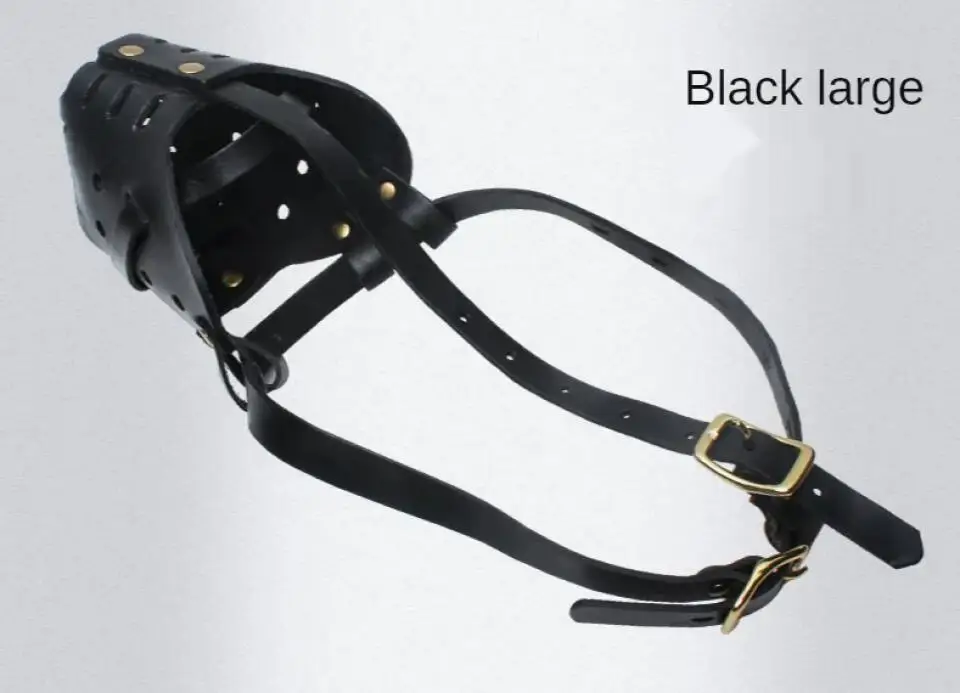Leather Pet Dog Basket Mouth Cage German Shepherd Doberman Anti Bite Dog Training Defense Masks for Small/Large Dogs