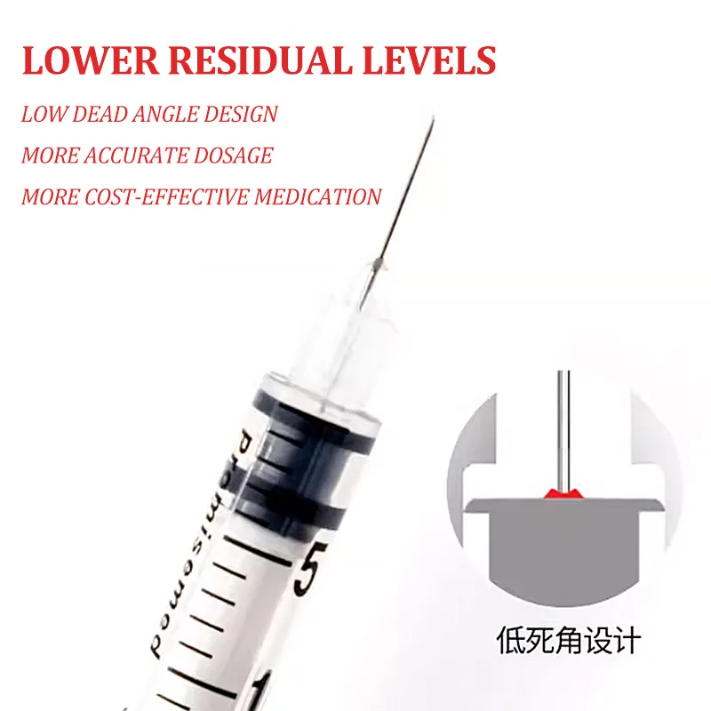50/100pcs 0.3/0.5/1ML Disposable Plastic Veterinary Syringe Orange Cap With Needles For Pet Farm Animal Cat Dog Pig Cattle Sheep
