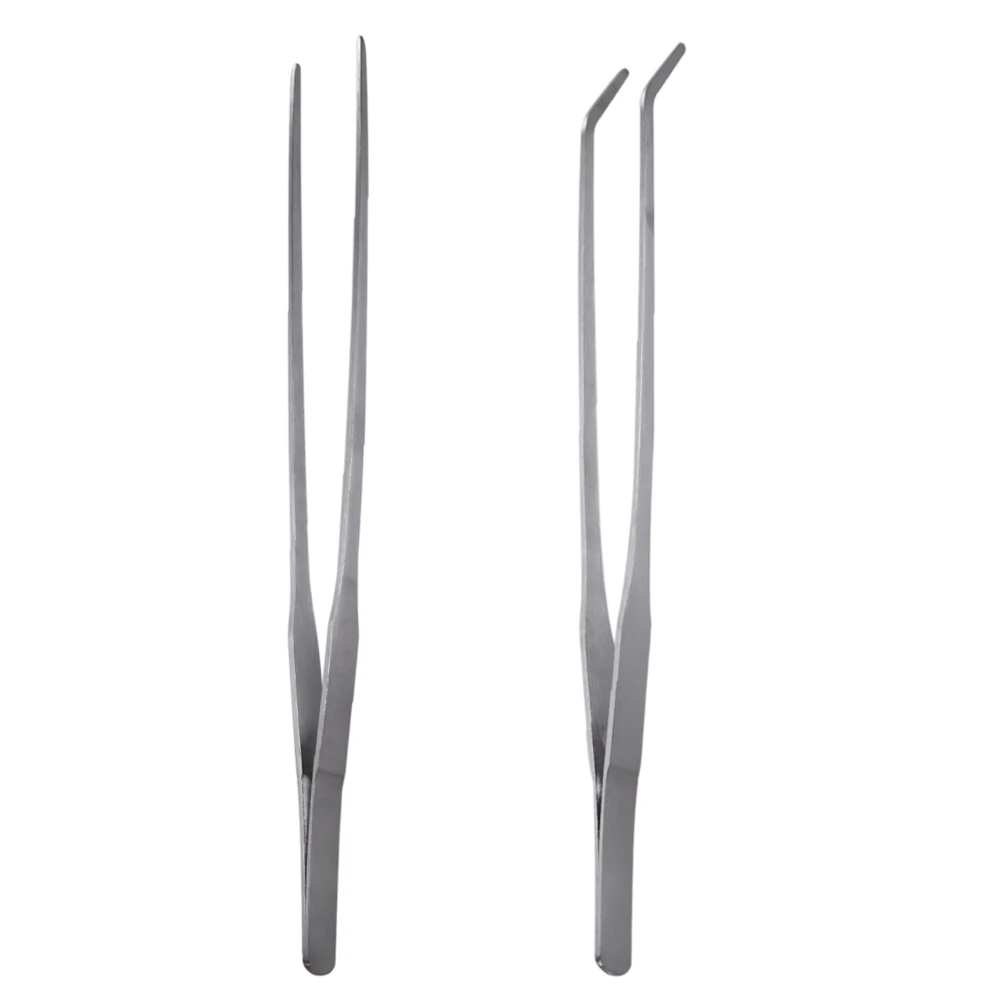 Stainless Steel Aquarium Tweezers Pliers Fish Tank Plant Aquascape Tools Straight Curved Forceps Clip Aquatic Feeding Tongs 27cm