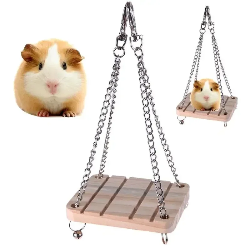 Pet Hamster Bird Wooden Toy Game Board Hanging Swing Squirrel Fun Springboard Chinchilla Cockatiel Swing Ladder Pet Supplies