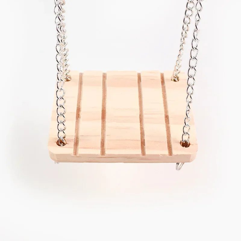 Pet Hamster Bird Wooden Toy Game Board Hanging Swing Squirrel Fun Springboard Chinchilla Cockatiel Swing Ladder Pet Supplies