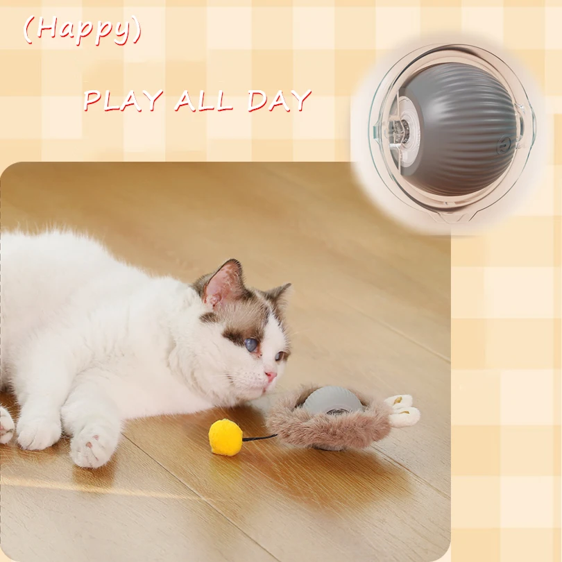 Cat Interactive Toys Ball Cover Set Fast Rolling in Pouch Hide and Seek Kitten Toy Motion Activated Interactive Cat Toy Indoor