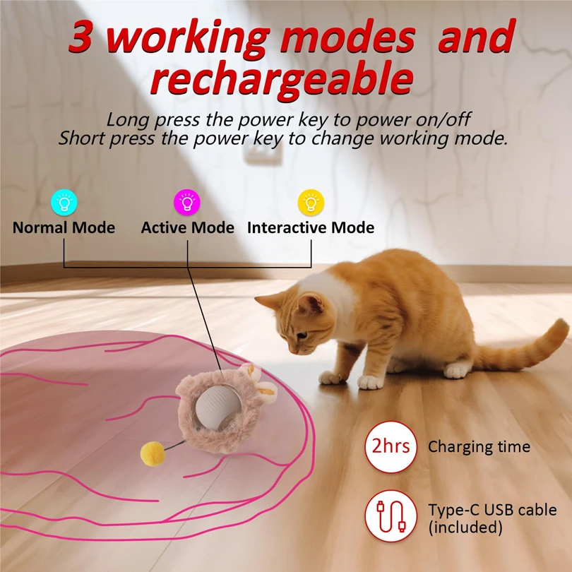 Cat Interactive Toys Ball Cover Set Fast Rolling in Pouch Hide and Seek Kitten Toy Motion Activated Interactive Cat Toy Indoor