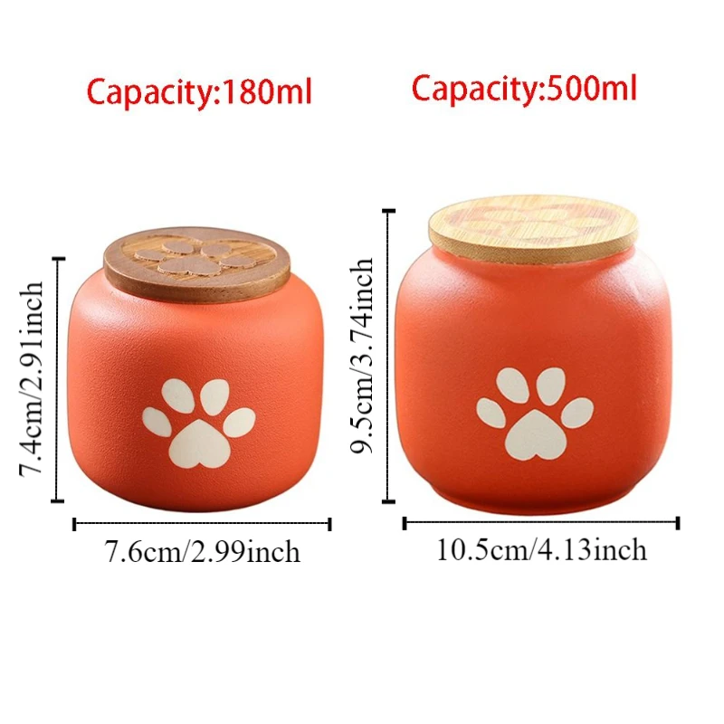 Ceramic Pet Ashes Storage Box Cute 180/500ml Dog Cat Cremation Urns Moisture Proof Dustproof Funeral Urn for Pets For Pet Ashes