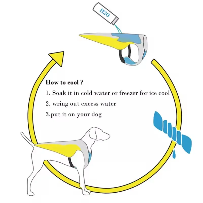 Summer Cooling Vest Harness Reflective Quick Release Hot Pet Clothes Cool Jacket For Small Medium Largr Dog Accessories