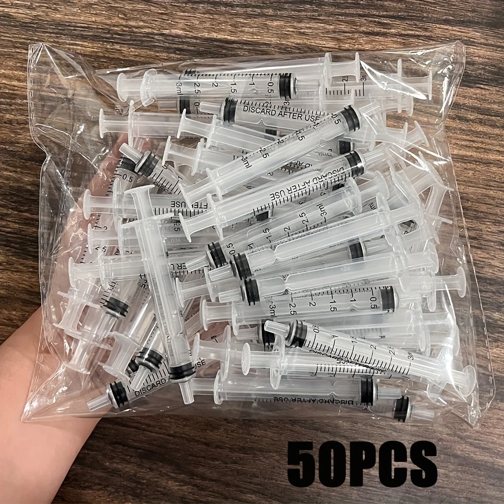 20/50PCS 3ml Syringe Without Caps, Liquid Injector, For Scientific Laboratory, Measurement, Small Animal Feeding