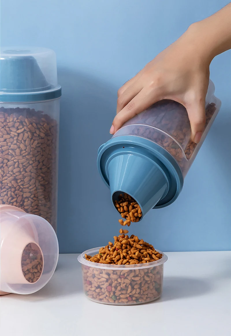 1000ml/1500ml Dog Food Storage Container Transparent Pet Food Sealed Jar with Scale Pet Food Storage Dispenser Dog Accessories