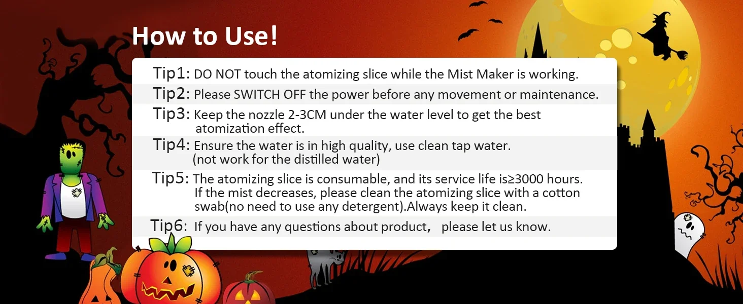 Ultrasonic Atomizer Mist Maker Mister Fogger Water Fountain Pond Aquarium Fish Tank Fog Machine Humidifier with Splash Guard
