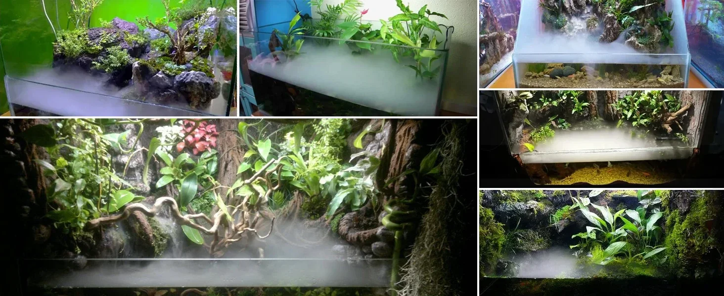 Ultrasonic Atomizer Mist Maker Mister Fogger Water Fountain Pond Aquarium Fish Tank Fog Machine Humidifier with Splash Guard