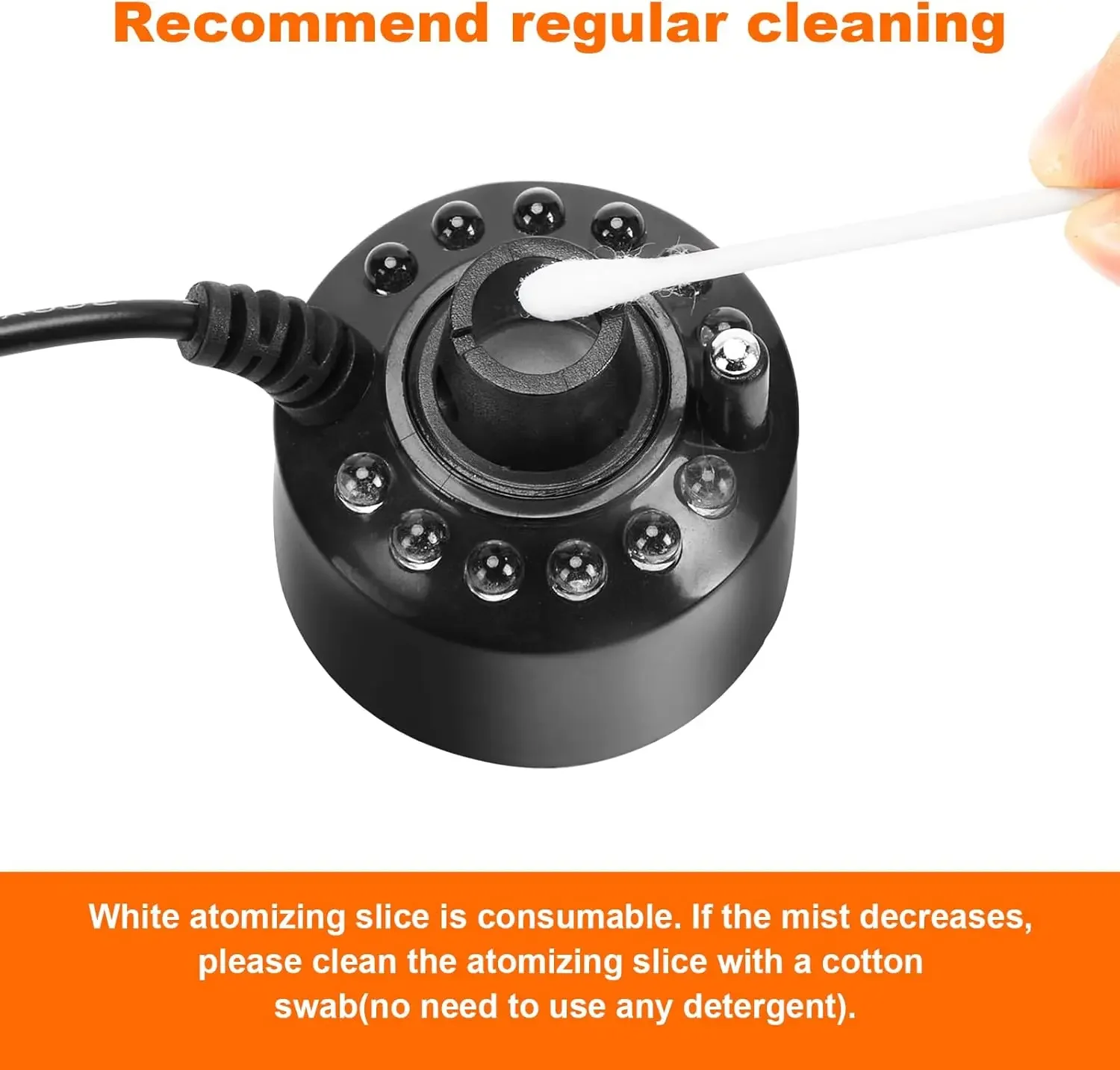 Ultrasonic Atomizer Mist Maker Mister Fogger Water Fountain Pond Aquarium Fish Tank Fog Machine Humidifier with Splash Guard