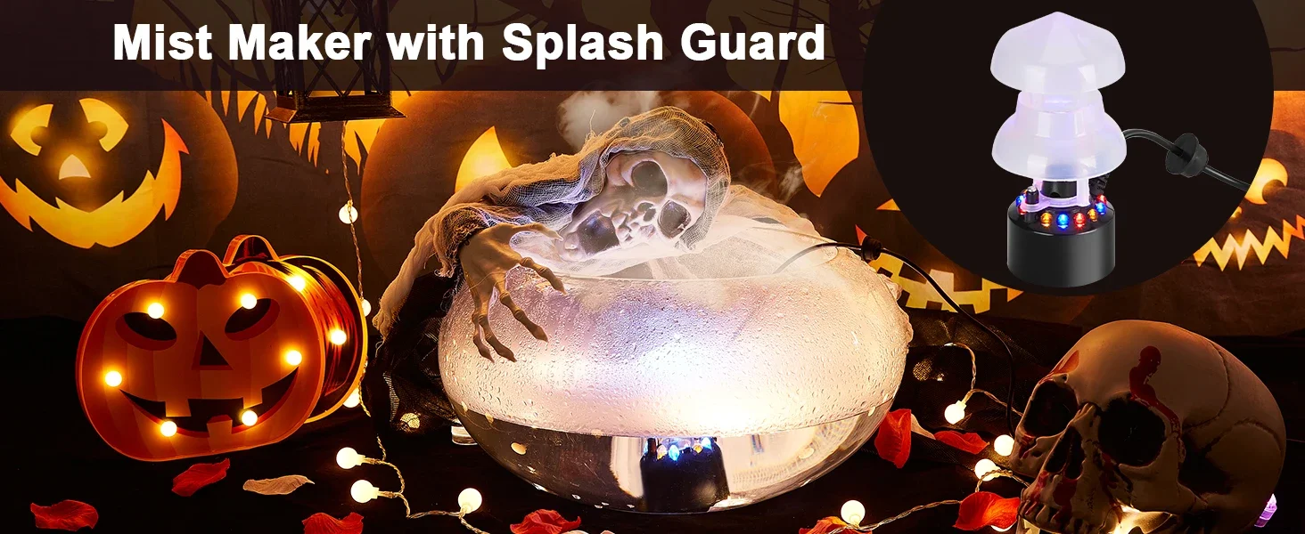Ultrasonic Atomizer Mist Maker Mister Fogger Water Fountain Pond Aquarium Fish Tank Fog Machine Humidifier with Splash Guard