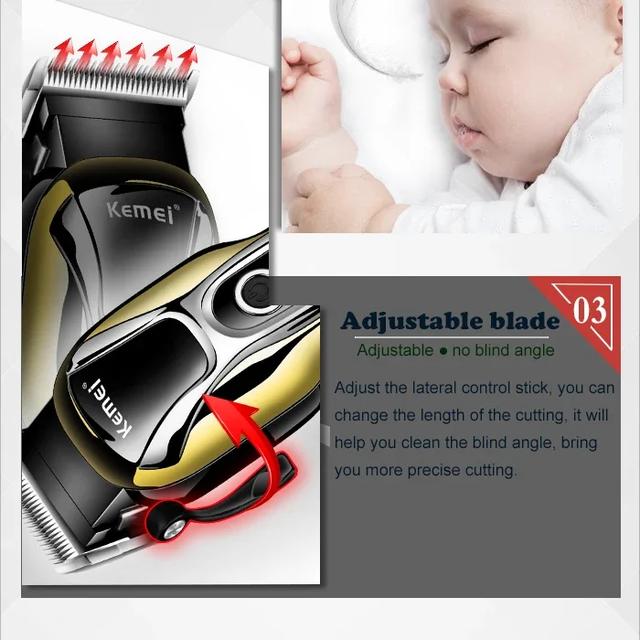 Kemei 100-240v KM-1990 Rechargeable Animal Hair Clipper Professional Dog Hair Trimmer For Cat Hair Remover Pet Grooming Set