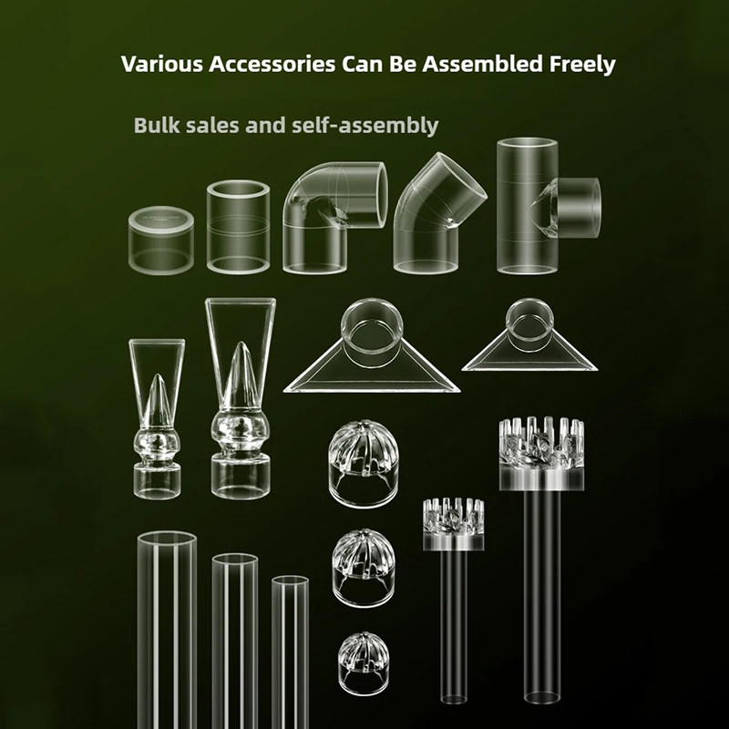 Transparent Fish Tank Water Pipe Acrylic Tube Fittings Elbow Joint Duck Bill Water Outlet Aquarium Accessries Rain Shower Outlet