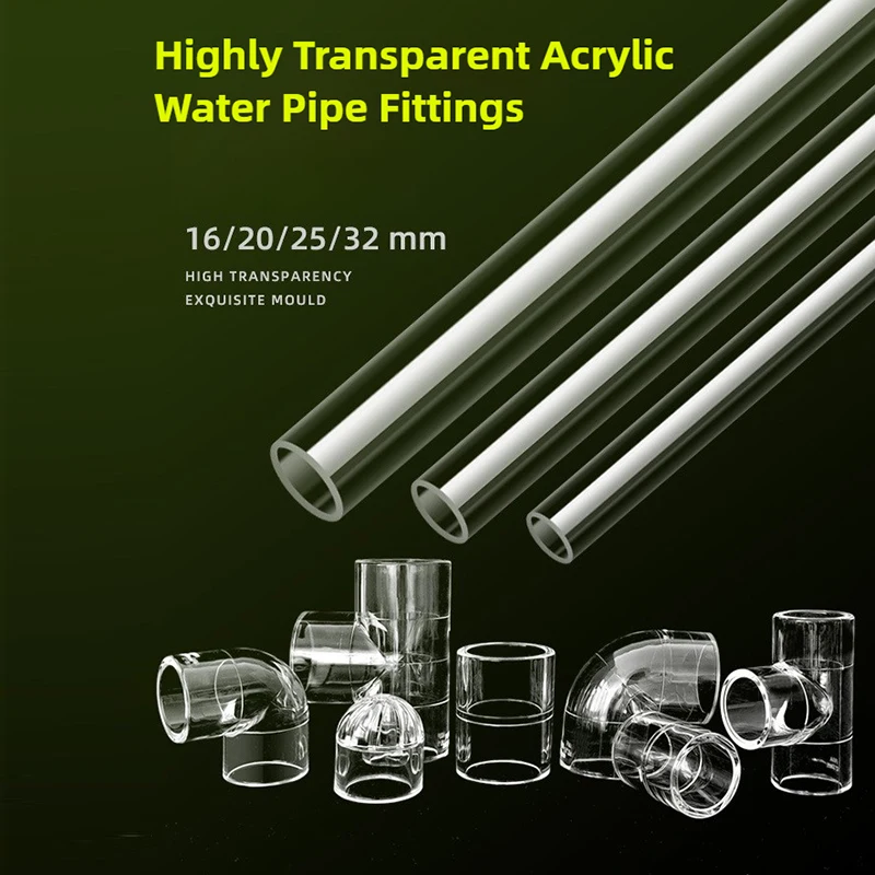 Transparent Fish Tank Water Pipe Acrylic Tube Fittings Elbow Joint Duck Bill Water Outlet Aquarium Accessries Rain Shower Outlet