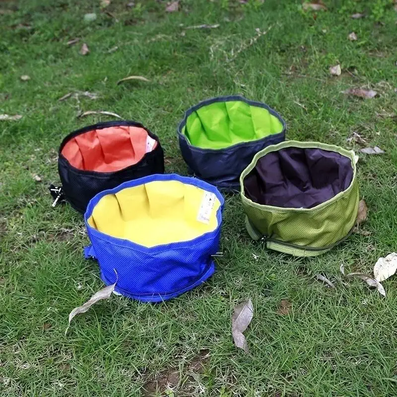 Big Volume Dog Drinking Container Foldable Dog Water Bowl Food Storage Bag Outdoor Hiking Travel Folding Pet Bowl 1100ML