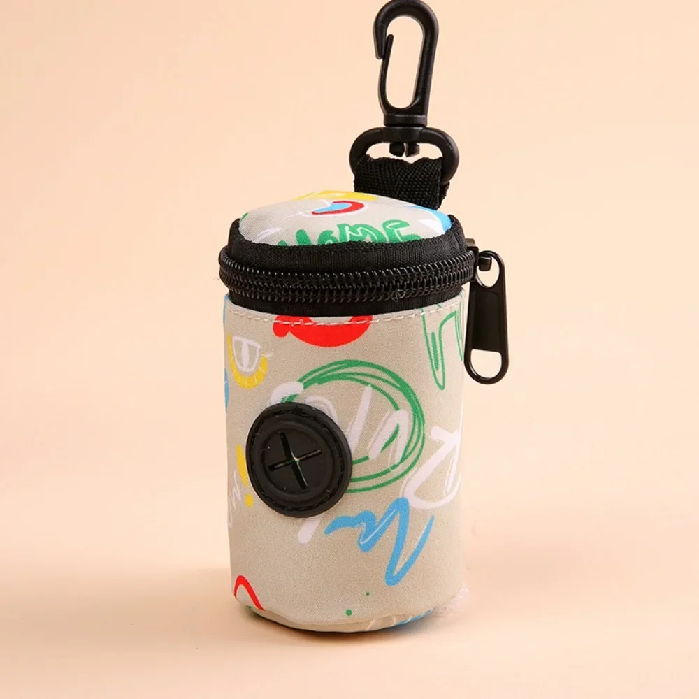 Hangable Dog Poop Bag Dispenser Zipper Dogs Walking Accessory Waste Bag Holder Portable Cute Garbage Bags Organizer Pet Supplies