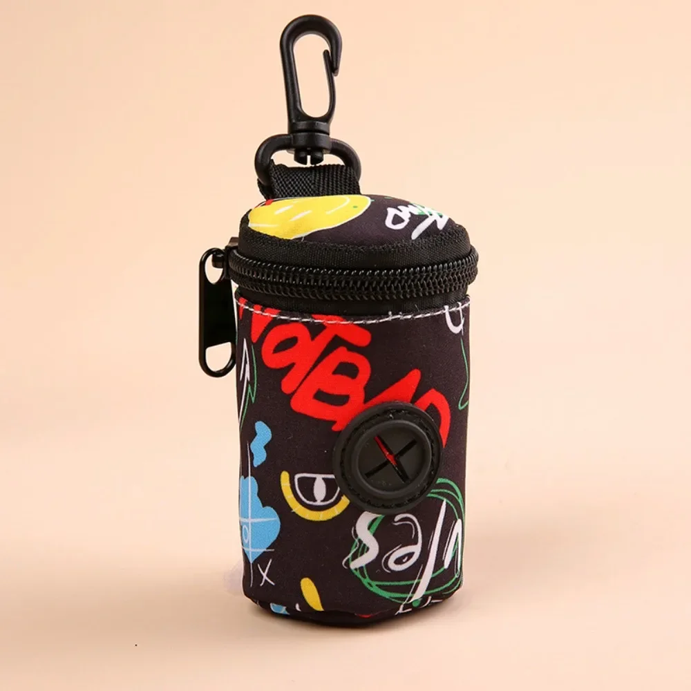 Hangable Dog Poop Bag Dispenser Zipper Dogs Walking Accessory Waste Bag Holder Portable Cute Garbage Bags Organizer Pet Supplies