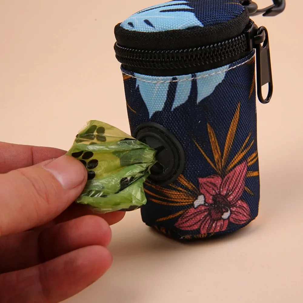 Hangable Dog Poop Bag Dispenser Zipper Dogs Walking Accessory Waste Bag Holder Portable Cute Garbage Bags Organizer Pet Supplies