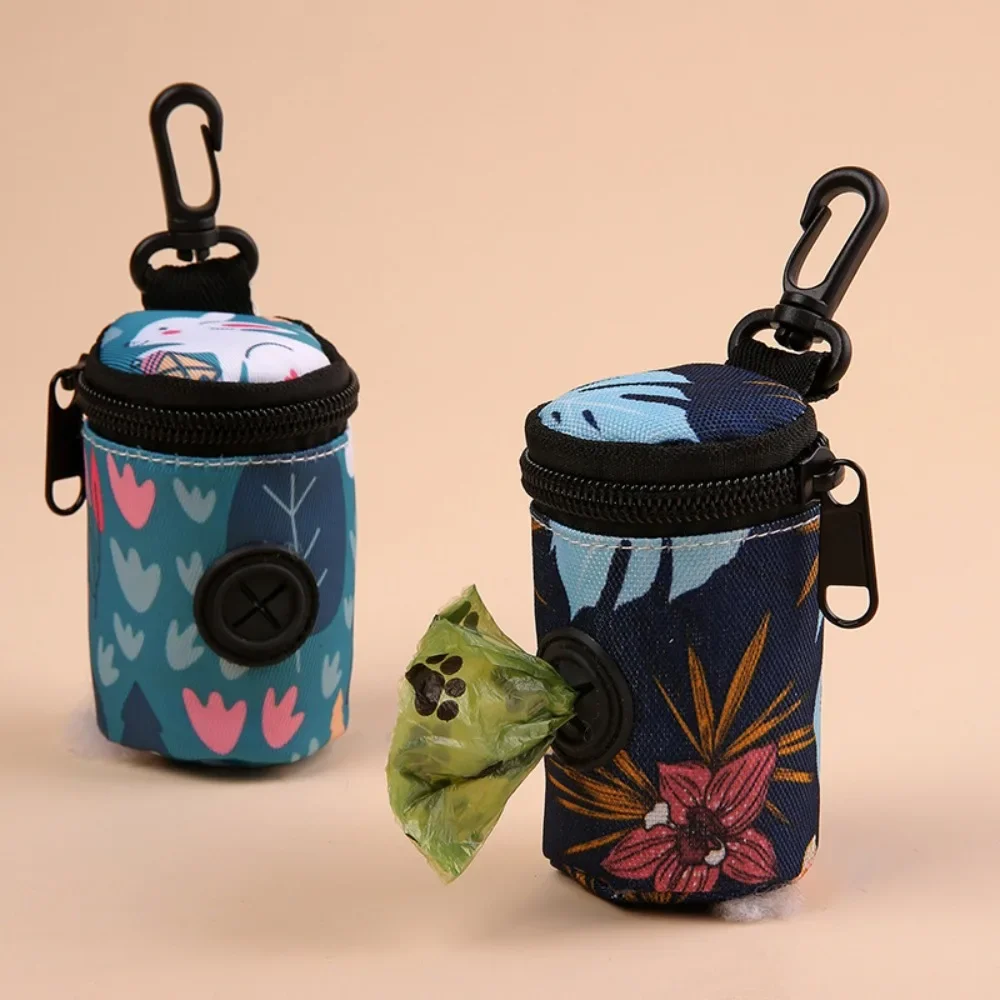Hangable Dog Poop Bag Dispenser Zipper Dogs Walking Accessory Waste Bag Holder Portable Cute Garbage Bags Organizer Pet Supplies